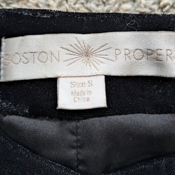 Boston Proper Blue Purple Silver Black Velvet Hook Closure Jacket S - Picture 6 of 9